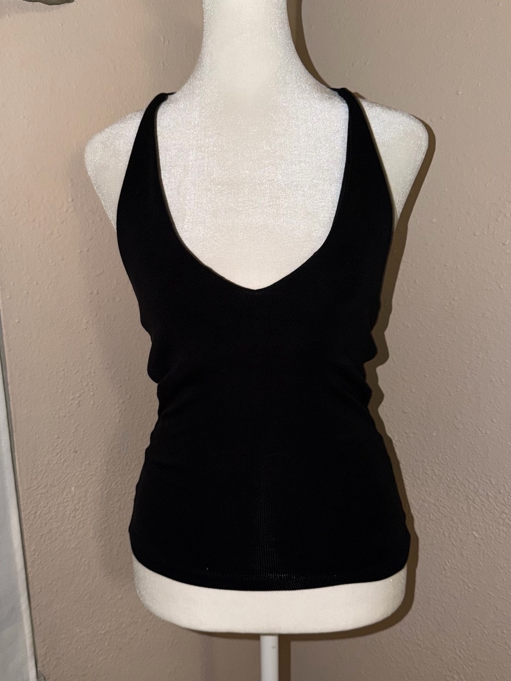 Zara Deep V Neck T Back Strap Tank Top